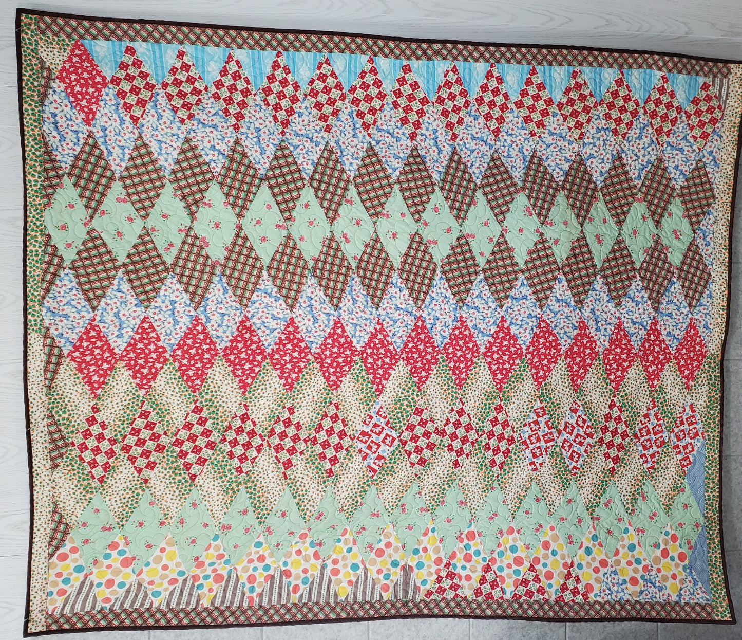 Revival Quilt- "Diamond in The Rough" 66"x86"