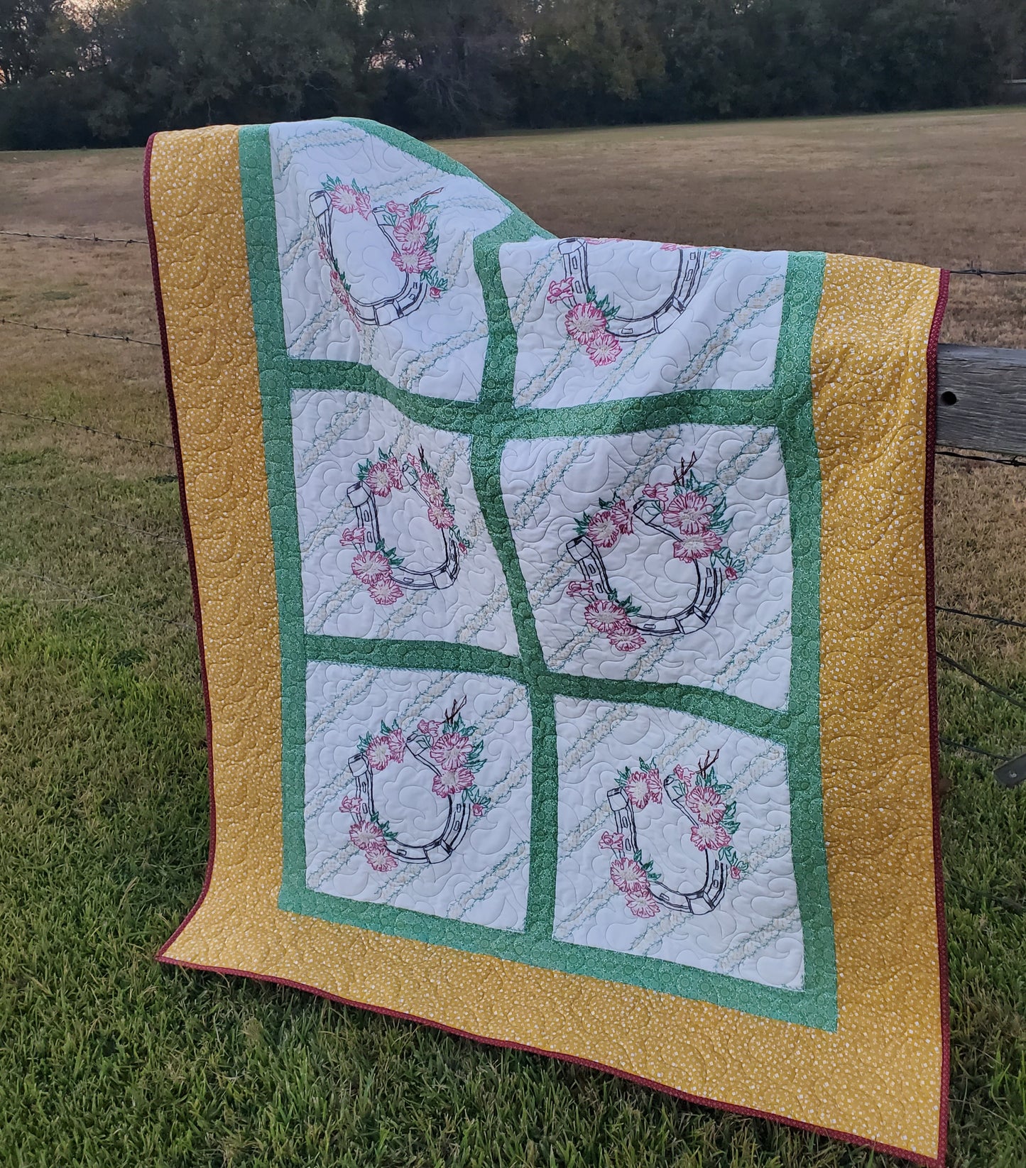 Revival Quilt- "Lucky Horseshoes" 52'x72"