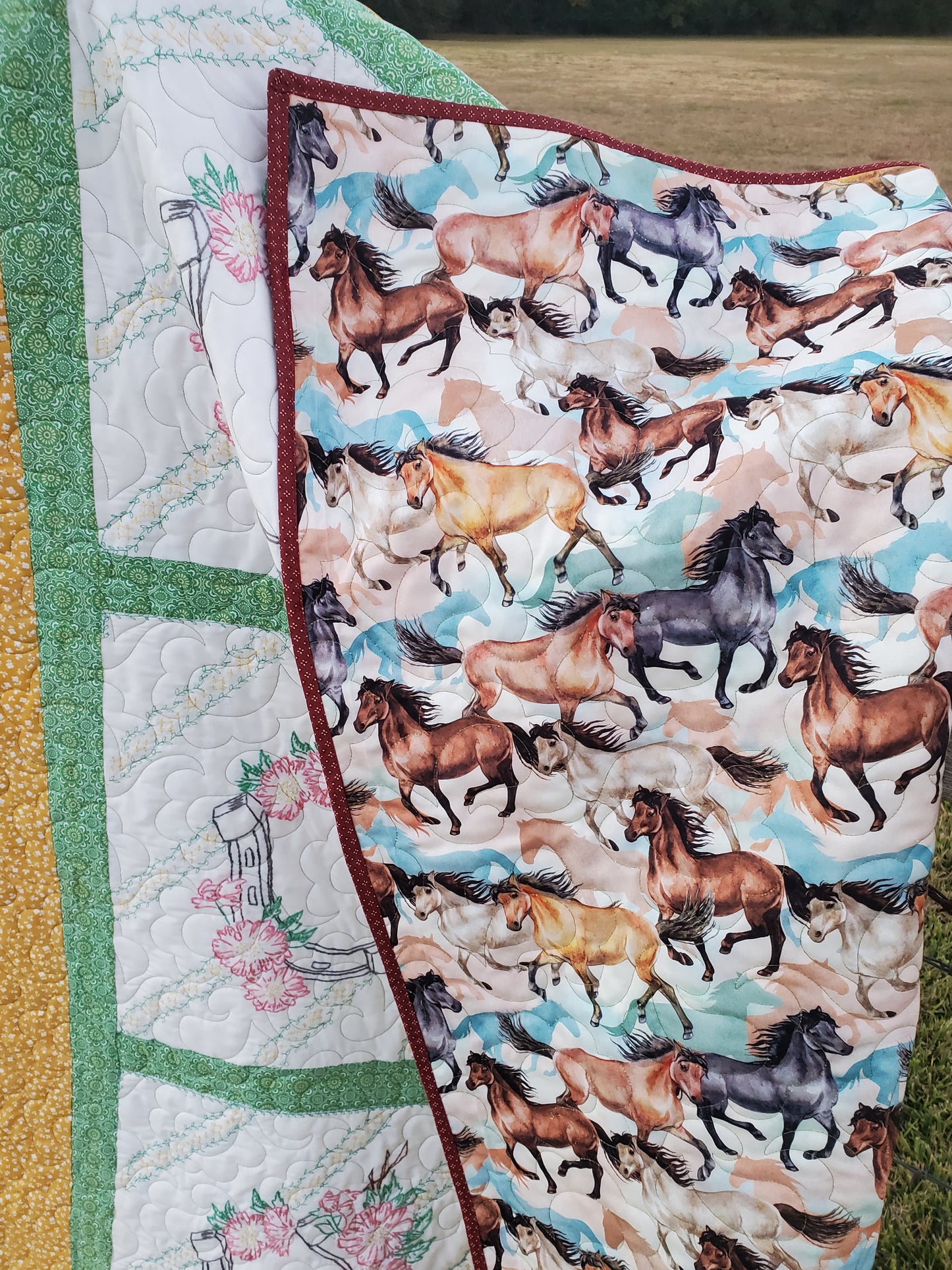 Revival Quilt- "Lucky Horseshoes" 52'x72"