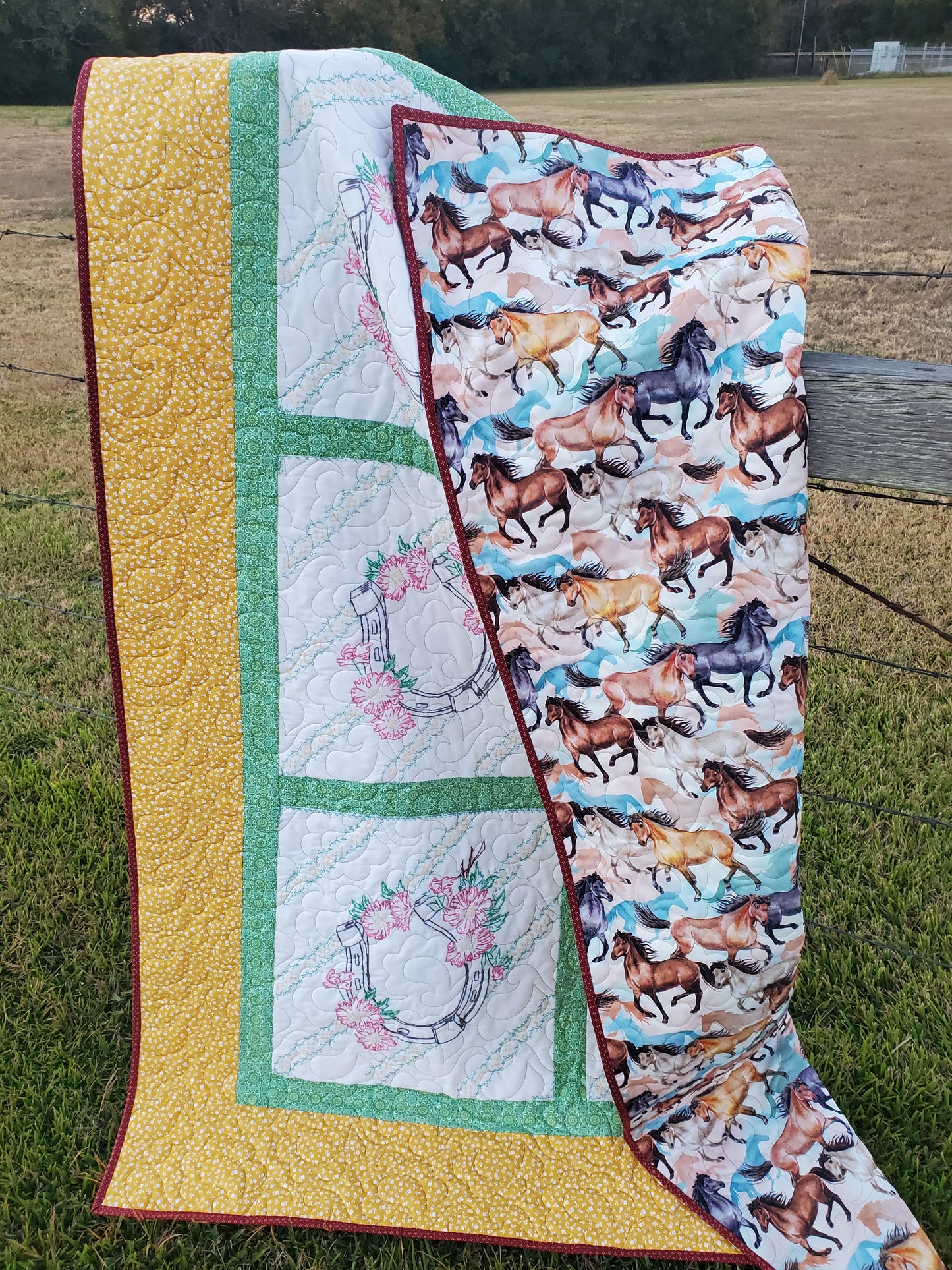 Revival Quilt- "Lucky Horseshoes" 52'x72"
