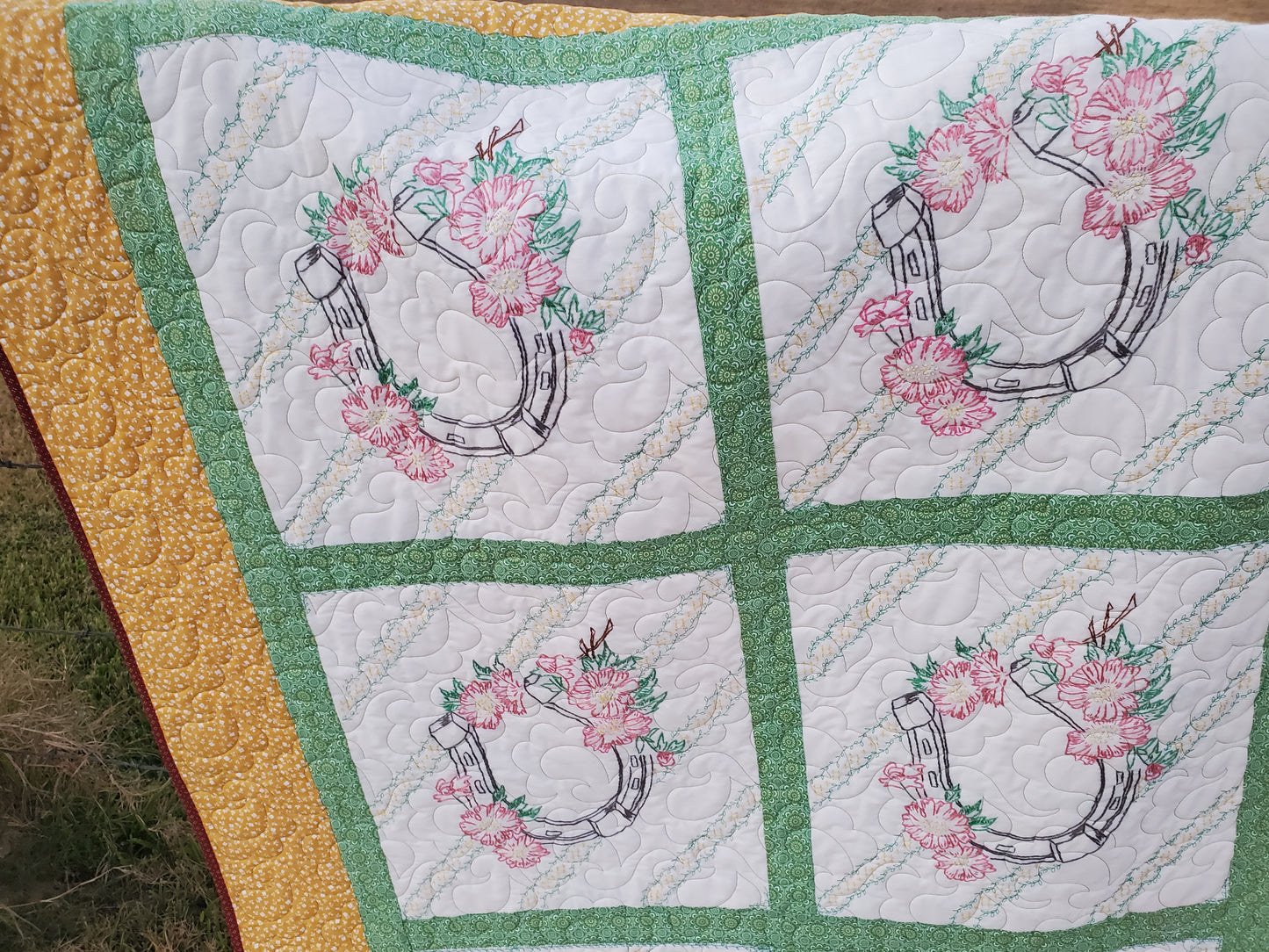 Revival Quilt- "Lucky Horseshoes" 52'x72"