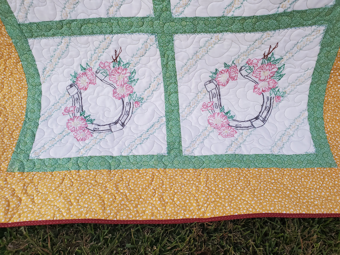 Revival Quilt- "Lucky Horseshoes" 52'x72"