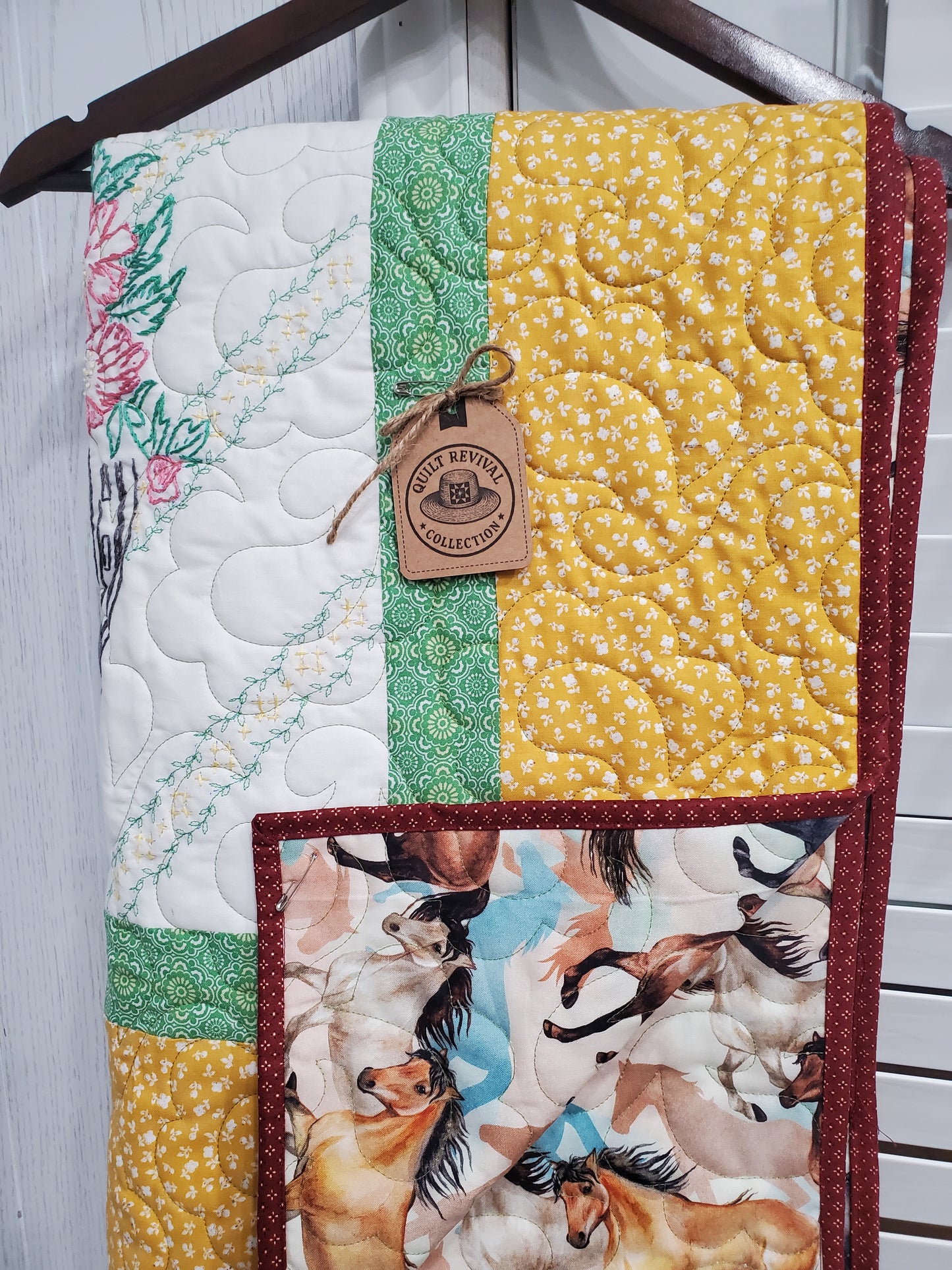 Revival Quilt- "Lucky Horseshoes" 52'x72"