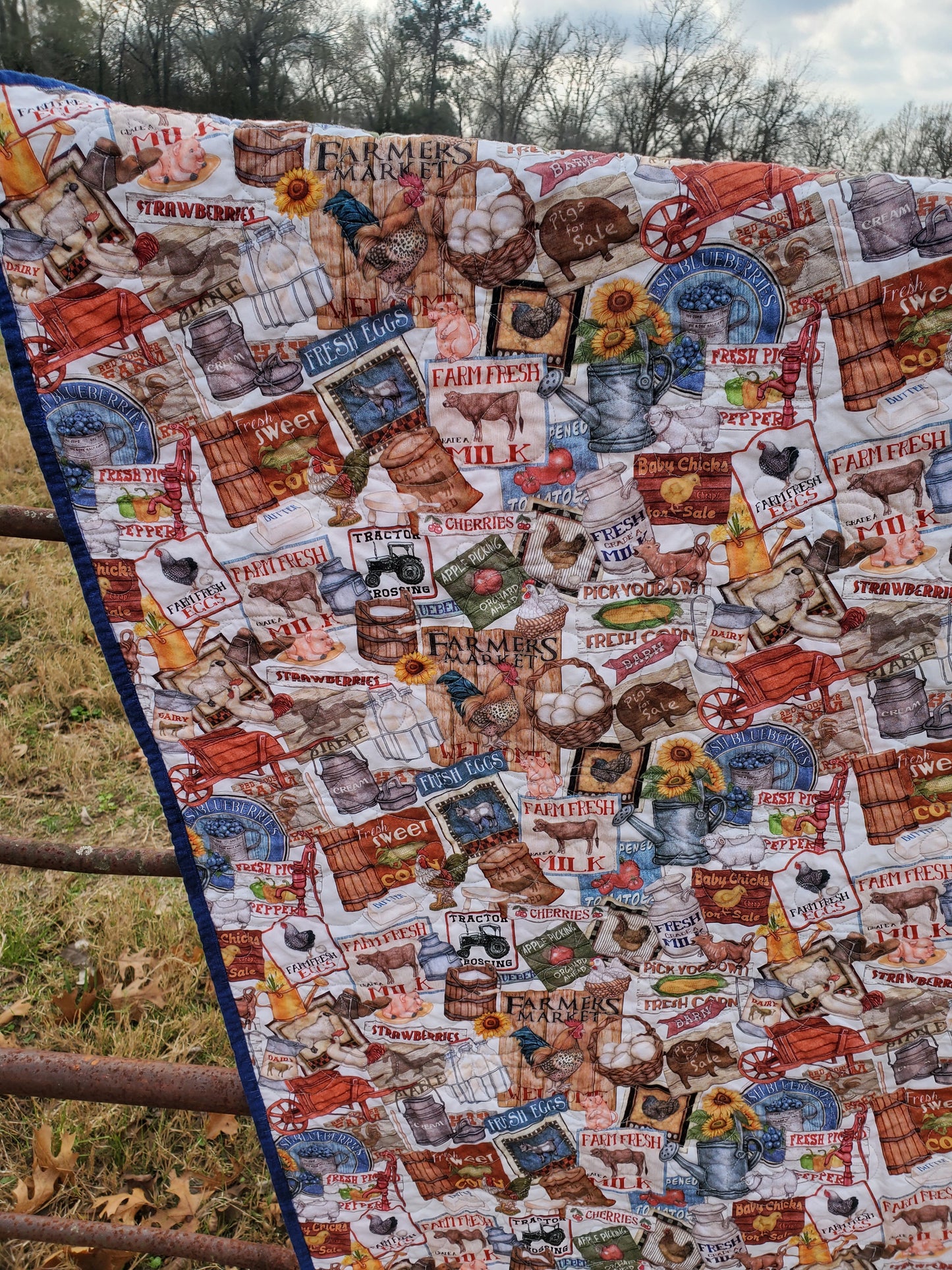Revival Quilt- "1940s Farmhouse Stars" 88"x 88"