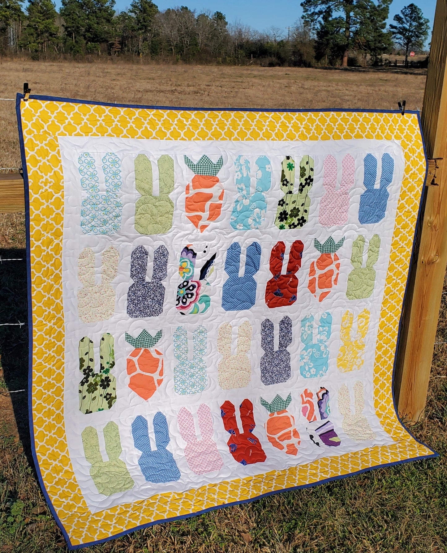 Bunnies and Carrots Quilt- 56"x 56"