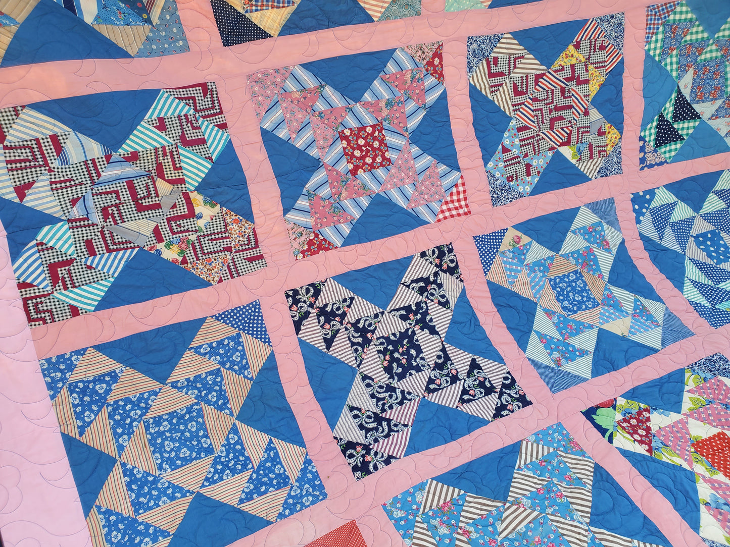 Revival Quilt- "Railroad Crossing" 98"x98"