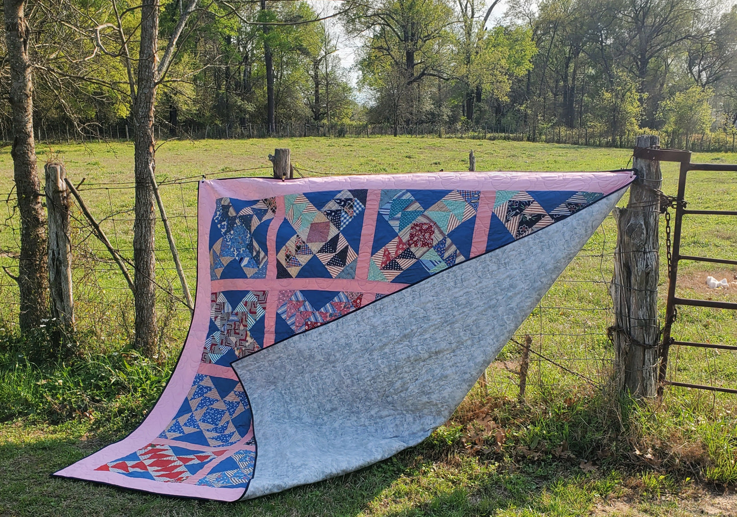 Revival Quilt- "Railroad Crossing" 98"x98"