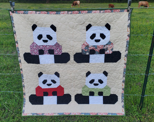Panda Bears Quilt- 48" x 48"