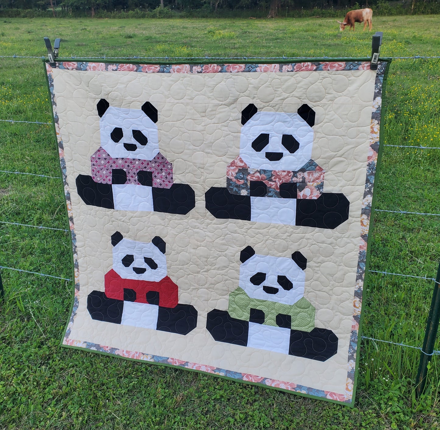 Panda Bears Quilt- 48" x 48"