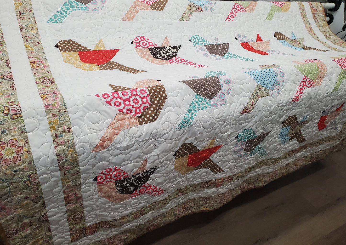 Bird Lover’s Quilt – 85" x 85" Handmade Masterpiece