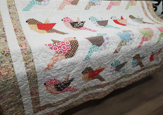 Bird Lover’s Quilt – 85" x 85" Handmade Masterpiece