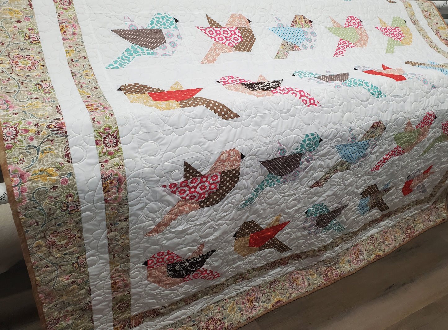 Bird Lover’s Quilt – 85" x 85" Handmade Masterpiece