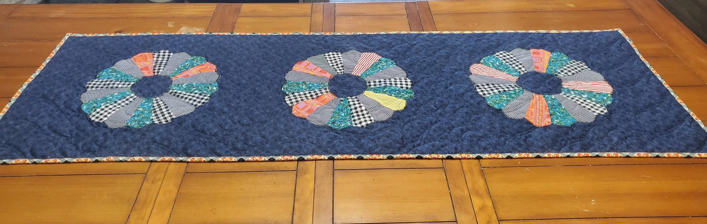 Vintage to New- Dresden Plate Table Runner- 22"x66"