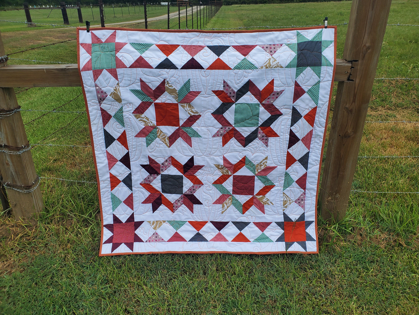 NEW- Ohio Star Reversible Fall Quilt- 50"x50"