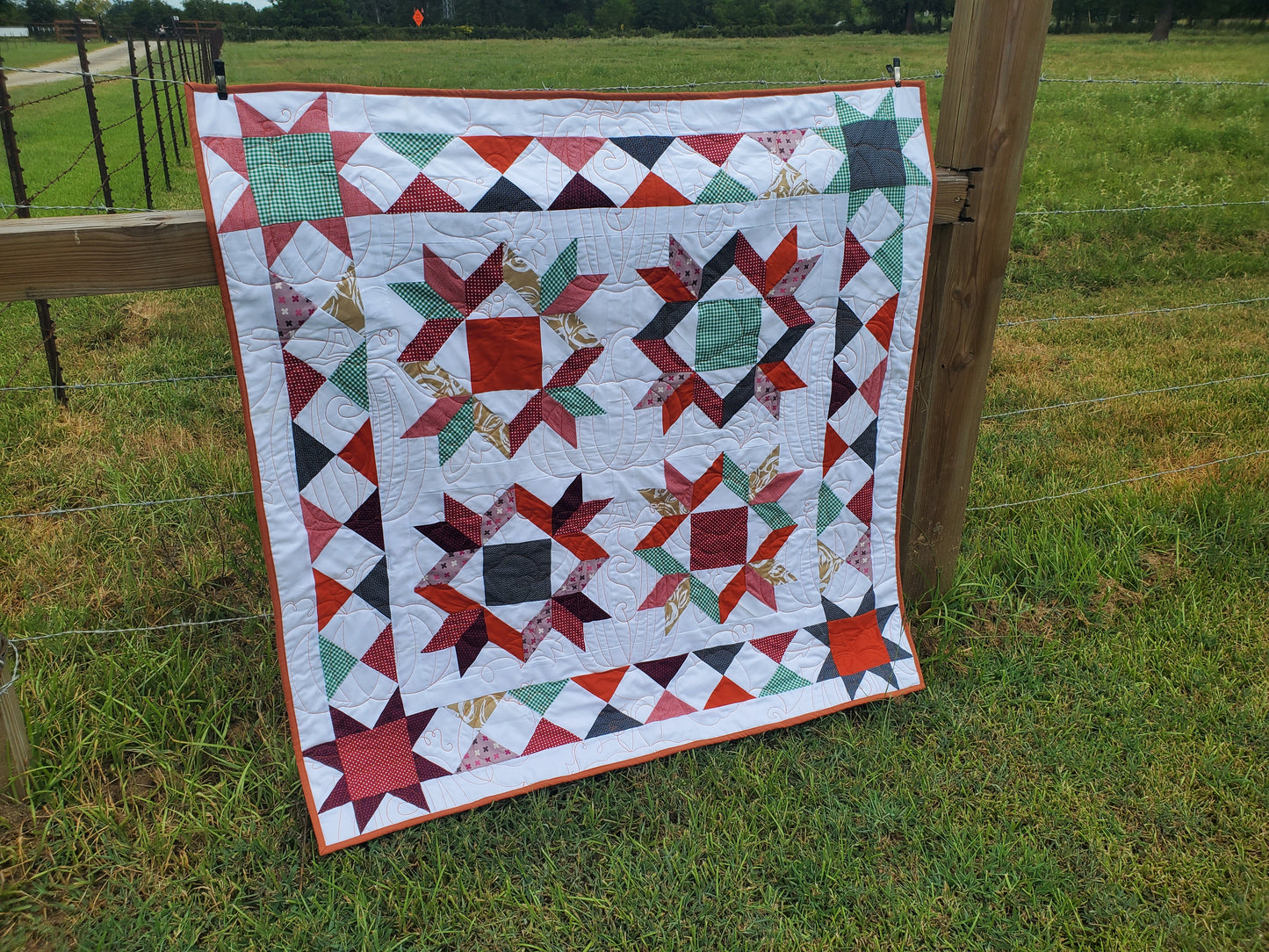 NEW- Ohio Star Reversible Fall Quilt- 50"x50"