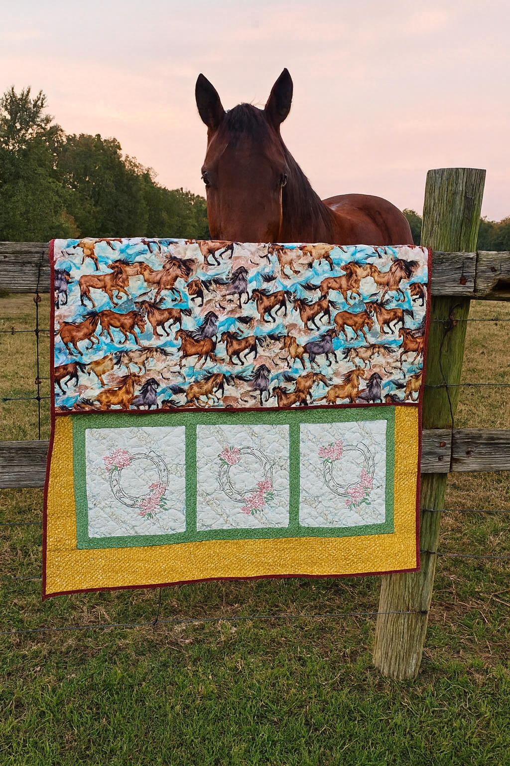 Revival Quilt- "Lucky Horseshoes" 52'x72"