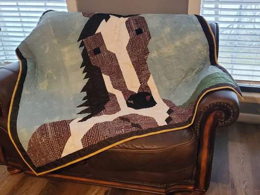 Western Reversible Quilt- Horse and Boots – 58" x 58"